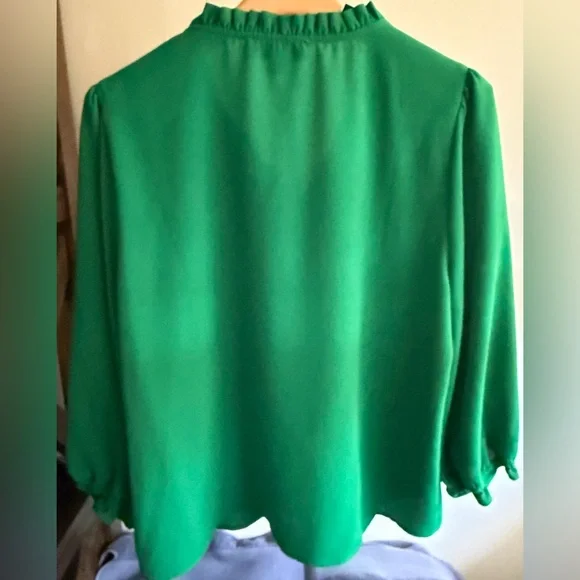 CeCe Emerald V-Neck Blouse - Picture 2 of 5